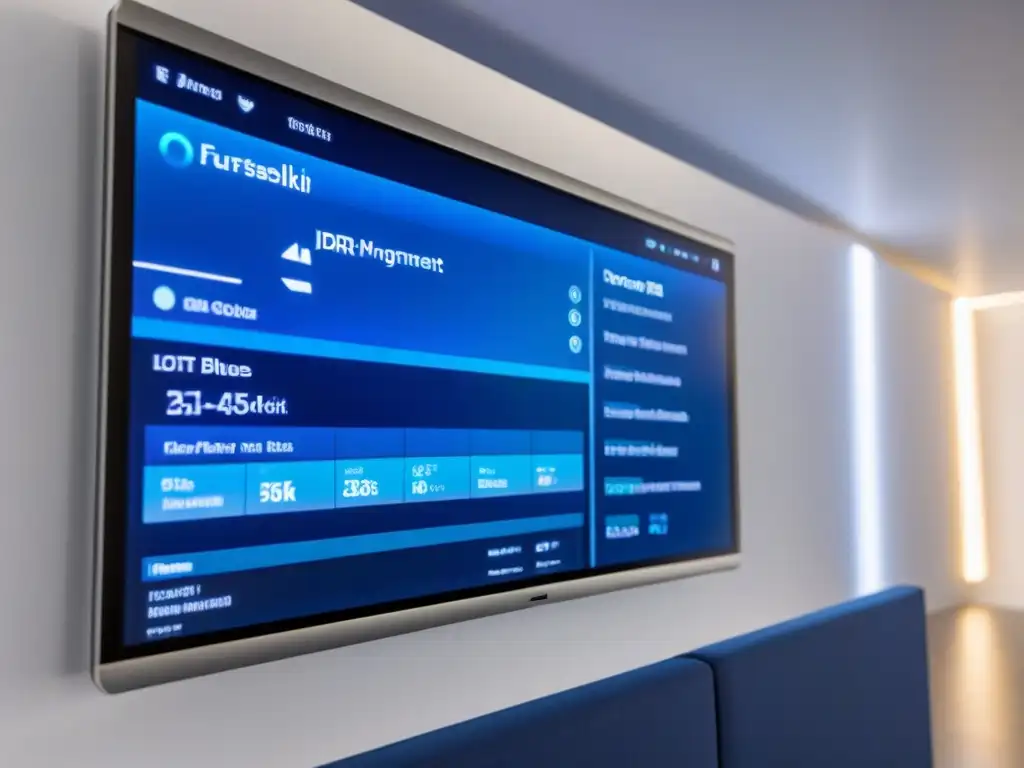 Dashboard IoT para gestión eficiente de propiedades en Norteamérica Panel de control futurista para Gestión de propiedades con IoT en Norteamérica