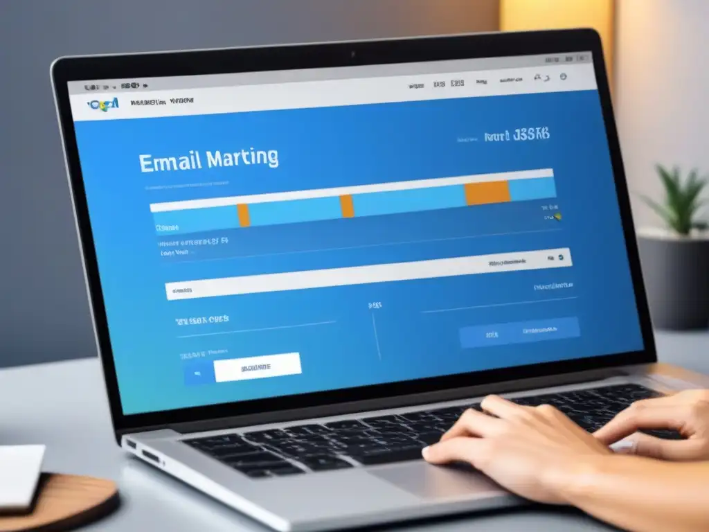 Tablero analítico de email marketing inmobiliario Panel de control de email marketing para bienes raíces: gráficos detallados y datos inmobiliarios en pantalla de ordenador