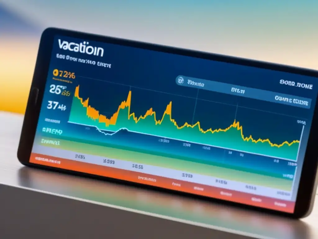 Análisis mercado alquiler vacacional: dashboard 8k detallado Panel de control moderno con análisis de datos alquileres vacacionales mercado en gráficos y visualizaciones coloridas