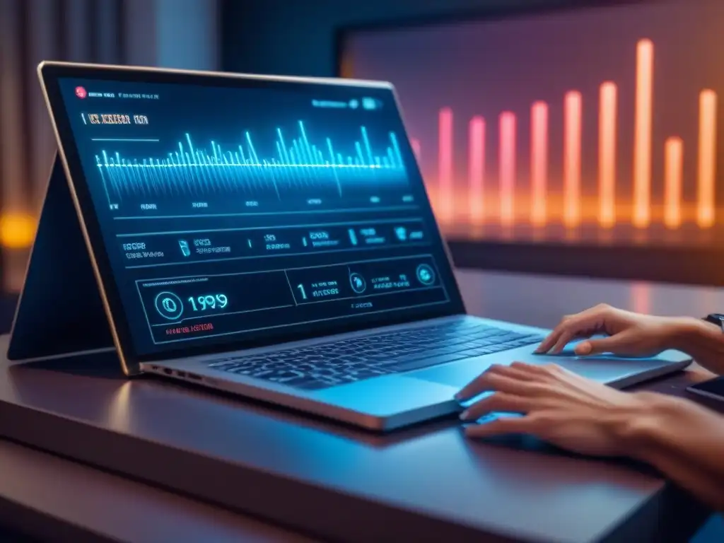 Interfaz de seguridad digital futurista para inversores inmobiliarios Panel de control de seguridad digital futurista para inversión inmobiliaria tecnológica, con gráficos avanzados y códigos encriptados
