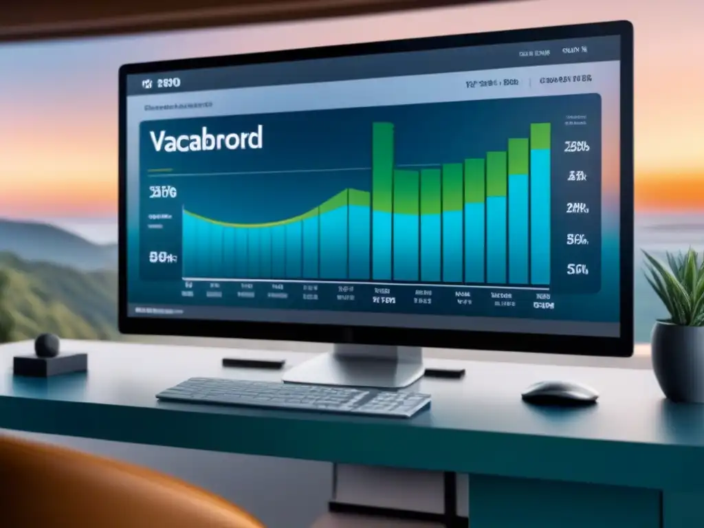 Panel analítico vacacional de alta tecnología con datos detallados Panel futurista de análisis datos alquileres vacacionales mercado con gráficos detallados y diseño vanguardista