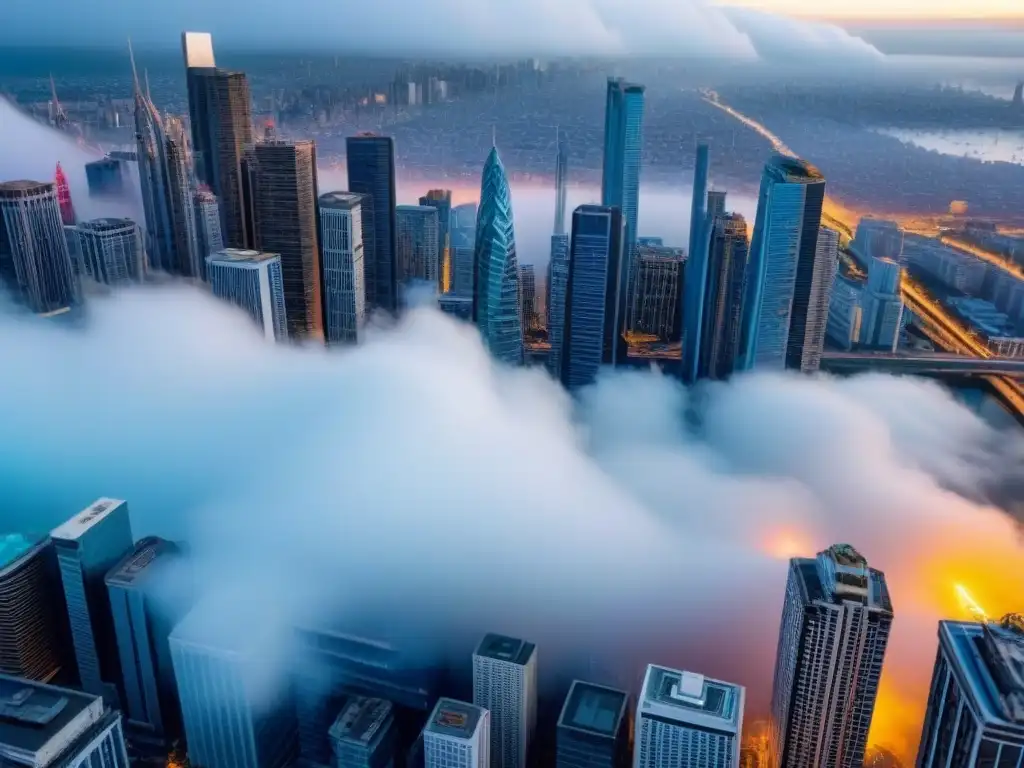 Skyline diverso en 8k: iconos comerciales de todo el mundo Panorama diverso de rascacielos representando la inversión inmobiliaria internacional diversificada