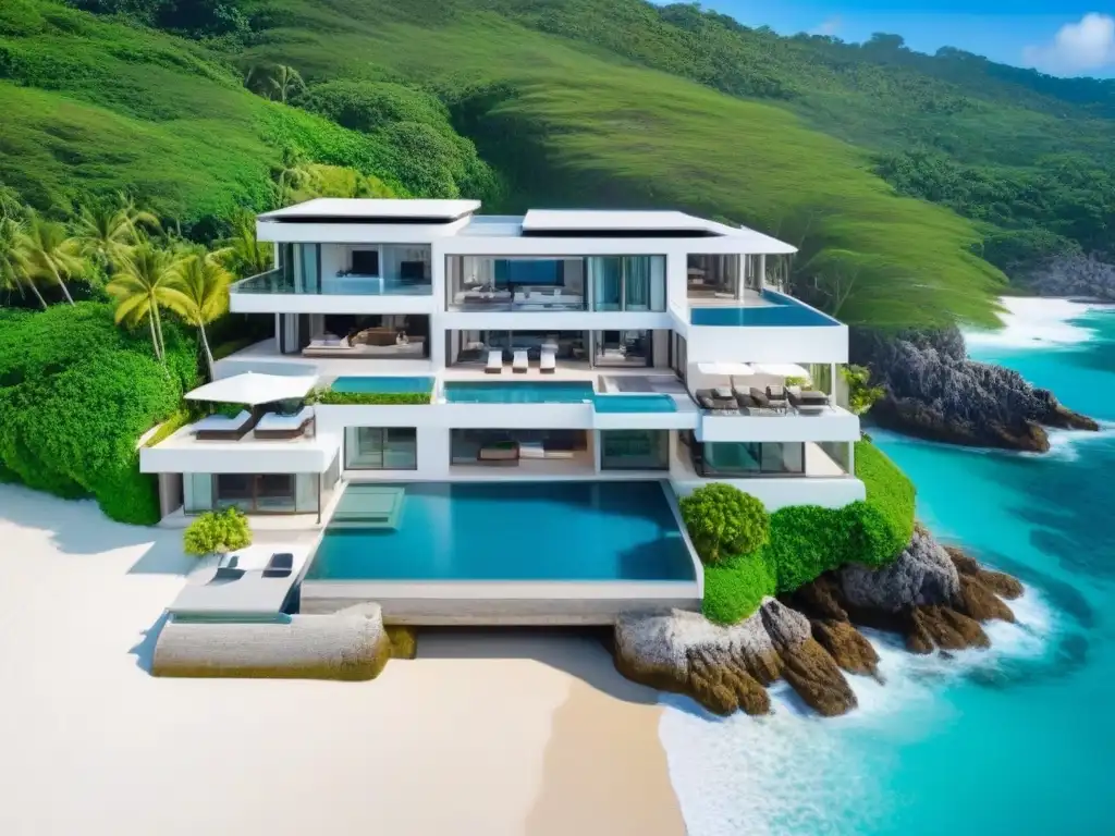 Villa de lujo frente al mar: arquitectura moderna y exclusividad Un rincón paradisíaco: desarrollo villa vacacional costa internacional con arquitectura moderna y vistas impresionantes
