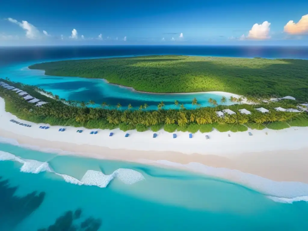 Paraíso caribeño de lujo: propiedades frente al mar y atardecer dorado Un paraíso caribeño con aguas turquesas, playas de arena blanca y palmeras verdes