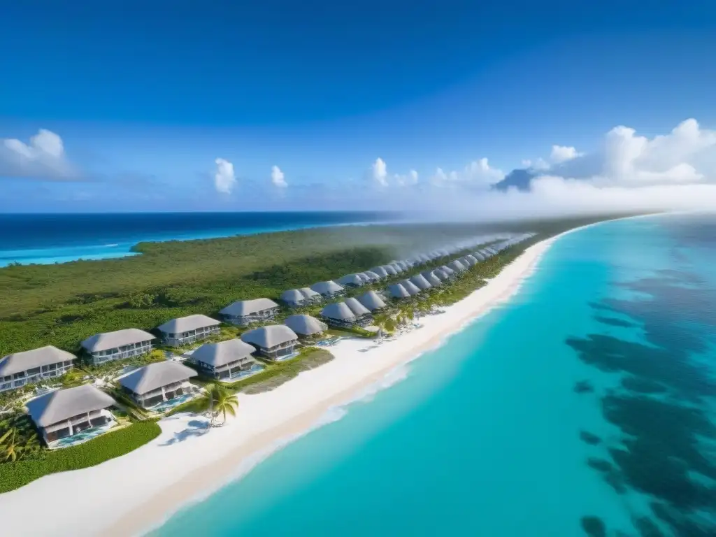 Paraíso vacacional de lujo en playa: inversión soñada Un paraíso de destinos tiempo compartido inversión global: villas modernas junto al mar, playas de arena blanca y aguas turquesas