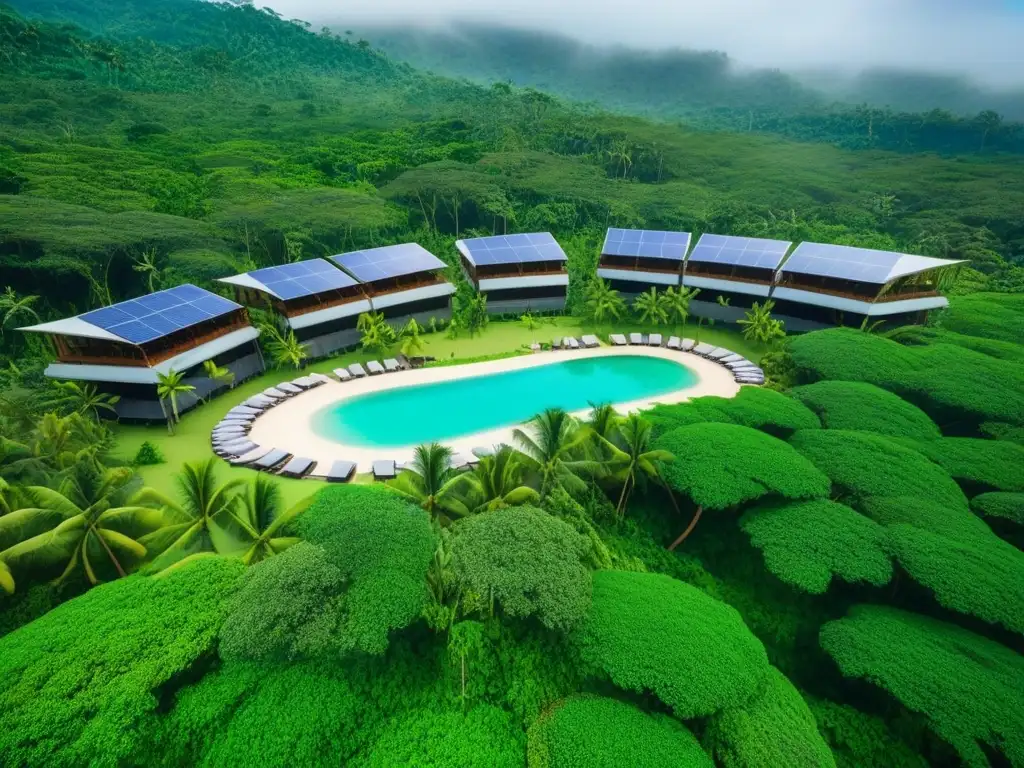 Resort ecológico en selva tropical: lujo sostenible y naturaleza exuberante Un paraíso ecológico donde la arquitectura sostenible se fusiona con la naturaleza, maximizando inversión complejos turísticos ecológicos