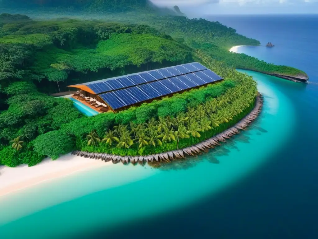 Ecoresort sostenible en paraíso tropical Un paraíso ecológico: complejo turístico integrado en la naturaleza, con tecnología sostenible