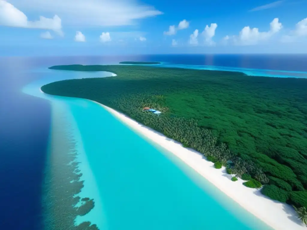 Paraíso sostenible: Resort de lujo en isla privada Un paraíso ecológico de lujo en una isla privada, con diseño sostenible y actividades ecofriendly