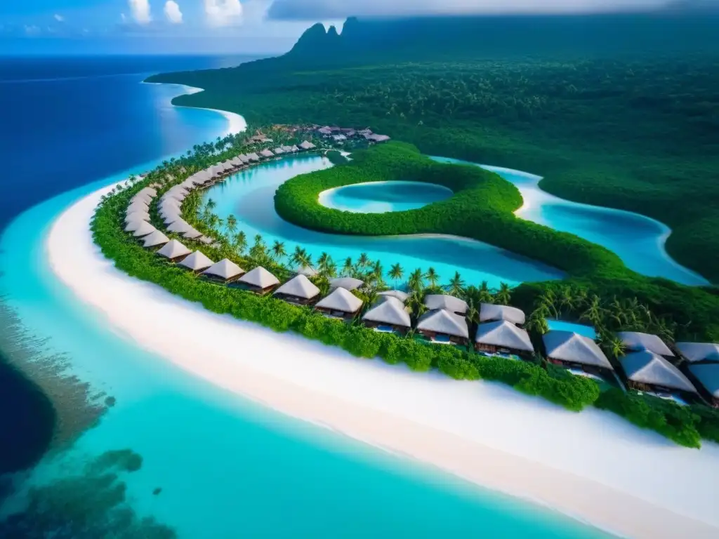 Paraíso exclusivo: Resort de lujo en isla privada Un paraíso exclusivo en una isla privada con lujosos resorts rodeados de aguas turquesas