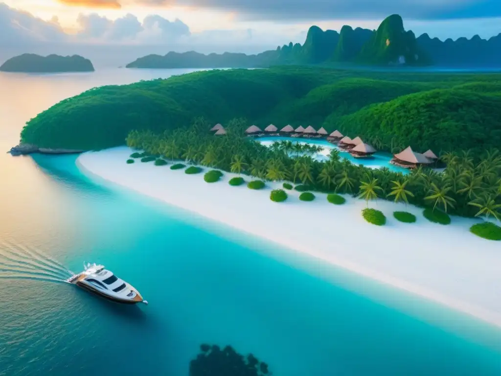 Paraíso exclusivo: isla privada de lujo con villas, playas y yate Un paraíso exclusivo: isla privada de lujo con villas, playas y yate