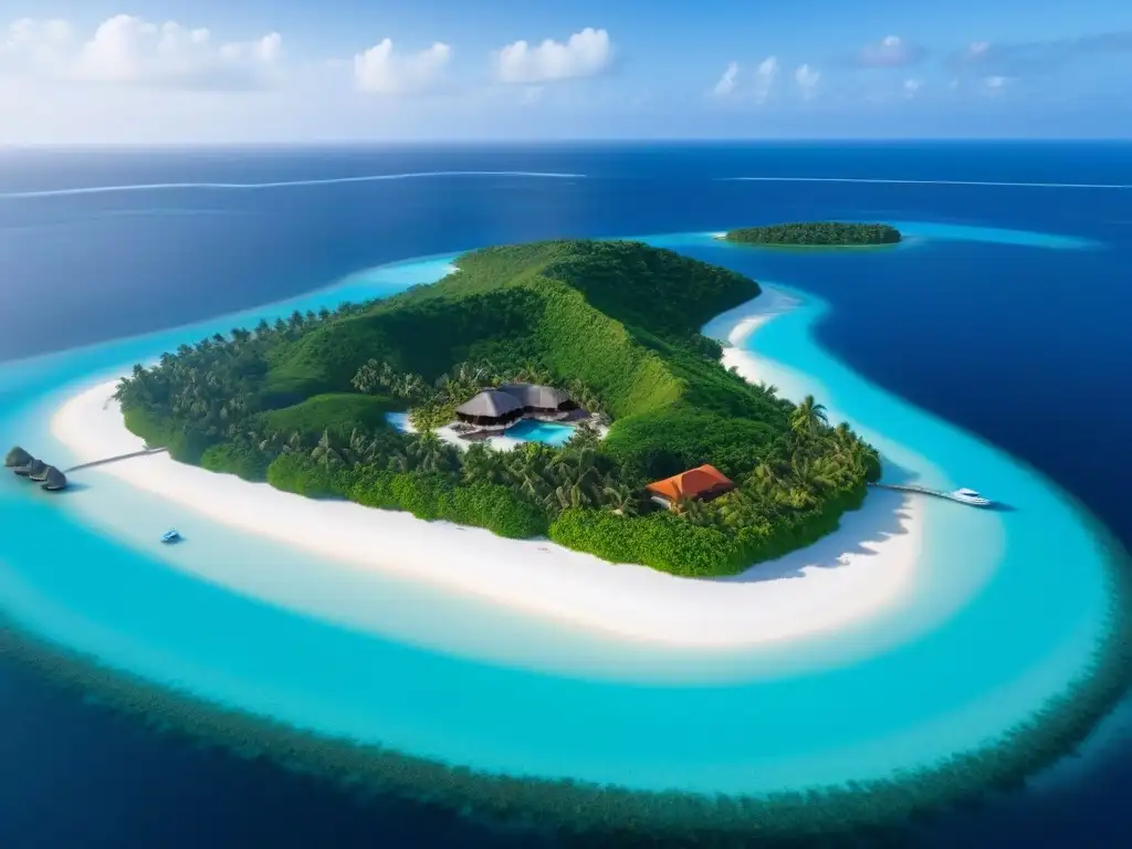 Paraíso exclusivo: isla privada de lujo en aguas turquesas Un paraíso exclusivo: isla privada rodeada de aguas turquesa, villas elegantes y playa de arena blanca