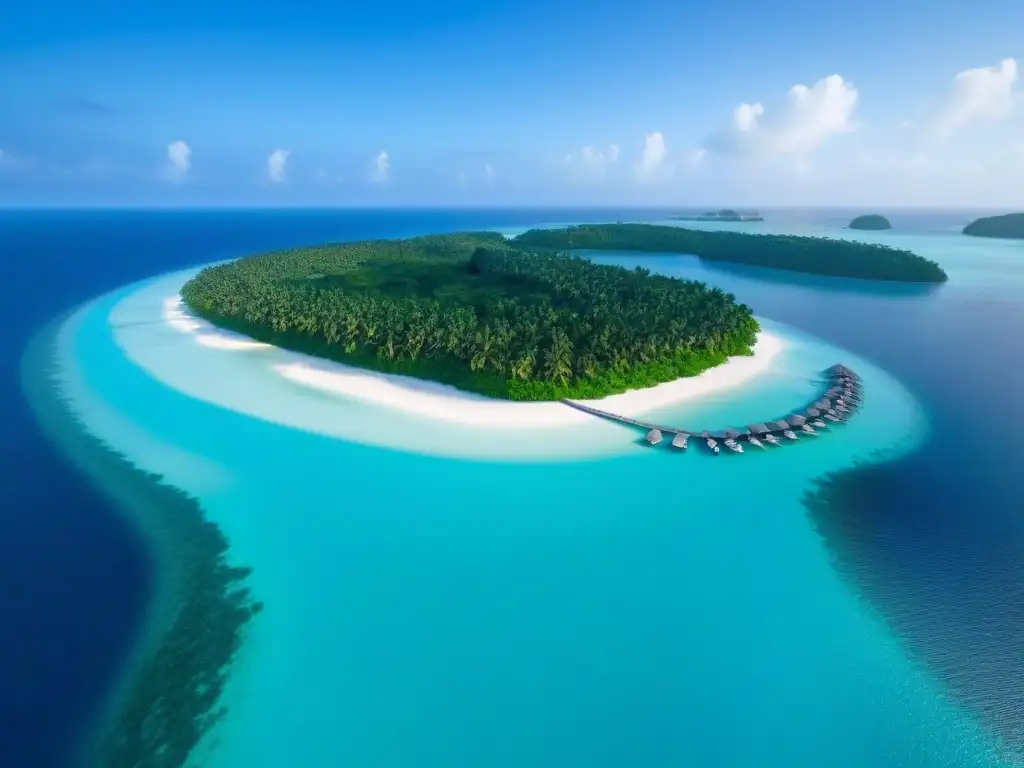 Paraíso exclusivo: isla privada de lujo con bungalows sobre el agua Un paraíso de lujo en una isla privada con aguas turquesas y playas de arena blanca
