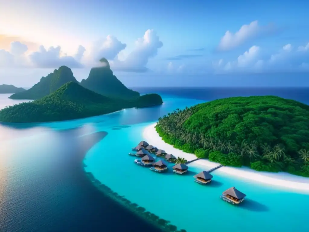 Paraíso exclusivo: isla privada de ensueño con bungalows de lujo y aguas cristalinas Un paraíso de lujo en isla privada con bungalows sobre el agua, playas blancas y yate