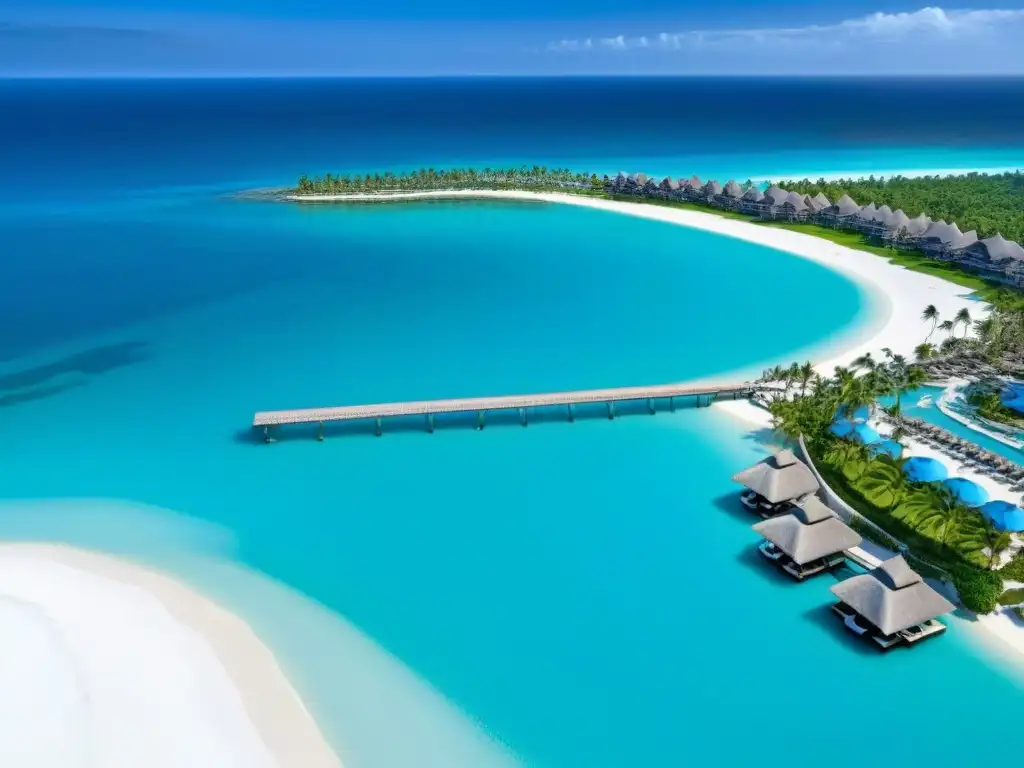 Paraíso frente al mar: lujo y exclusividad en resort de ensueño Un paraíso de lujo frente al mar con aguas turquesas, playas de arena blanca y comodidades exclusivas como piscinas infinitas y cabañas privadas