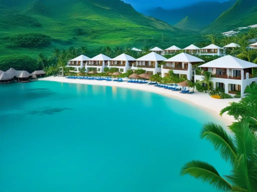 Exclusivo resort de lujo entre montañas y aguas turquesas Un paraíso de lujo en resorts de tiempo compartido, entre montañas verdes y aguas turquesas, con piscinas infinitas y arquitectura moderna