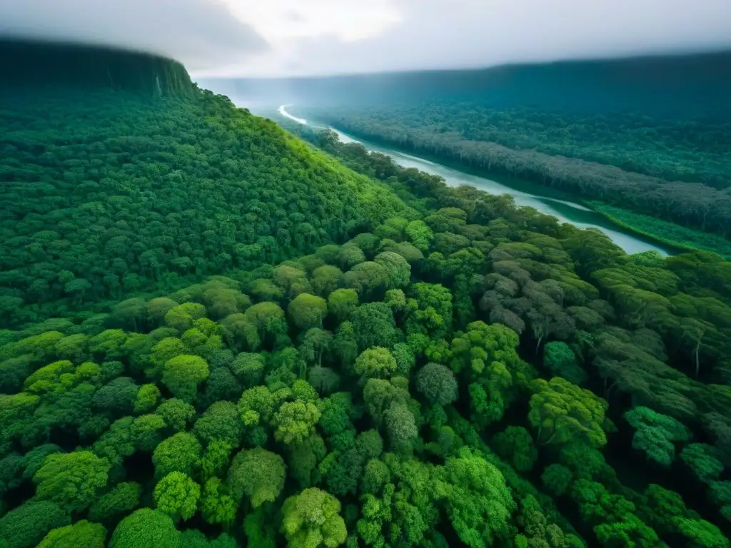Esplendor natural: Selva virgen con río cristalino Un paraíso natural: bosque tropical exuberante con río cristalino