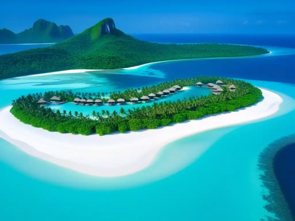 Paraíso exclusivo: lujoso resort en isla privada Un paraíso de resorts de lujo en islas privadas con villas sobre el agua, playas de arena blanca y aguas turquesas
