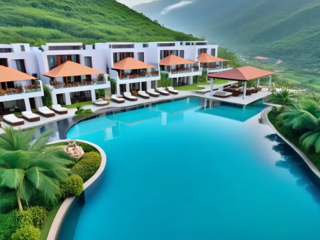 Resort de lujo entre montañas y aguas turquesas Un paraíso de resorts de tiempo compartido lujo entre montañas verdes y aguas turquesas