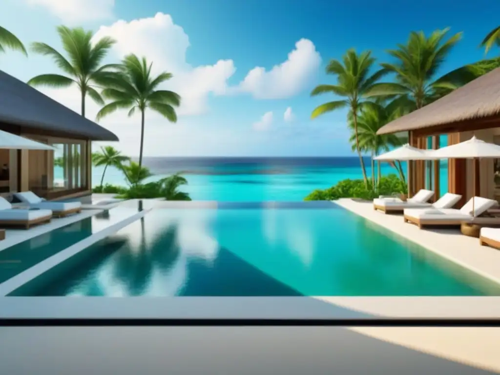 Paraíso tropical: Resort de lujo en isla exótica Un paraíso tropical de lujo con arquitectura contemporánea y aguas cristalinas