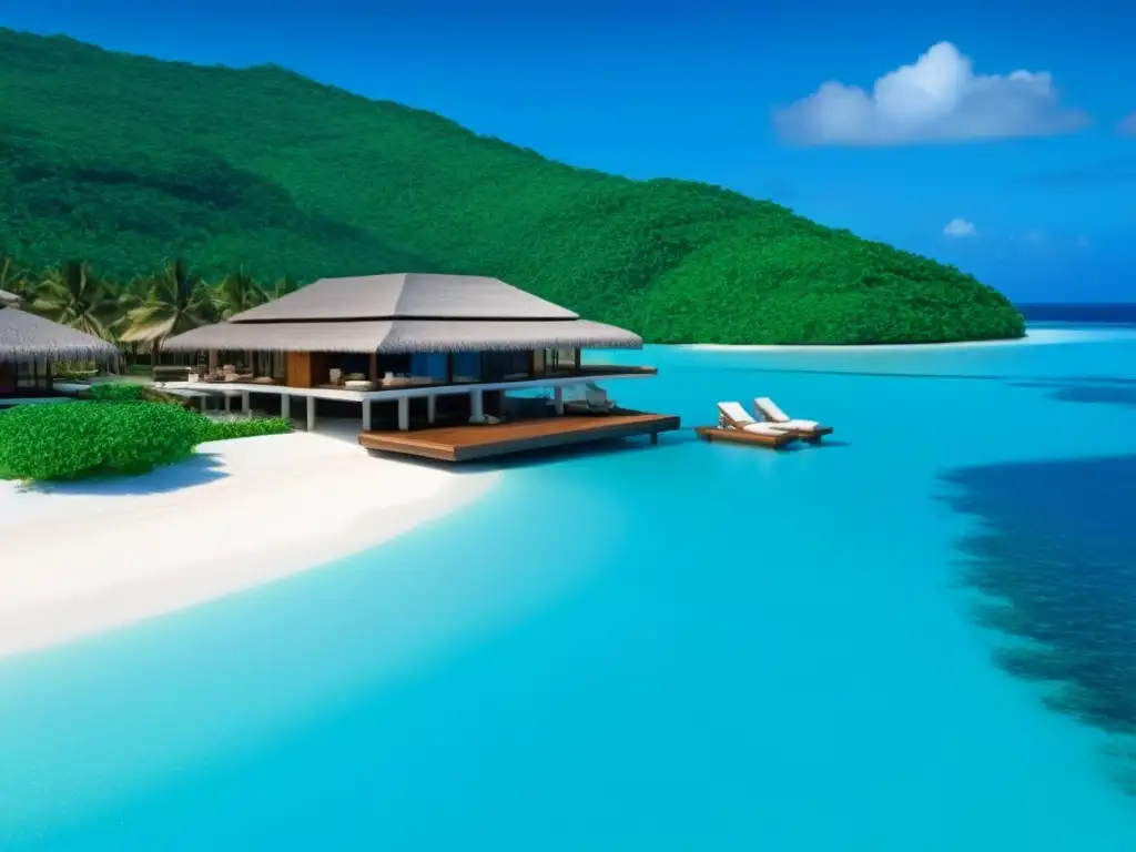 Resort de lujo con tecnología de vanguardia en isla privada Un paraíso tropical con tecnología en resorts de islas: piscina infinita y servicios de alta tecnología integrados