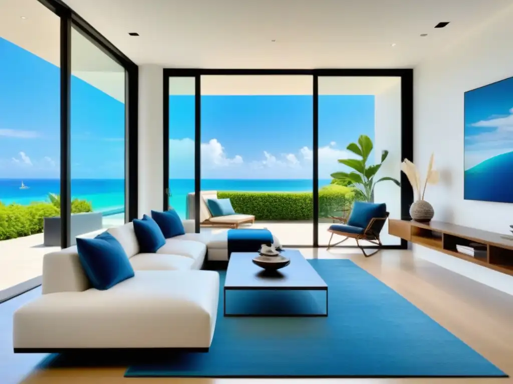 Propiedad vacacional de lujo en la playa Un paraíso vacacional de lujo con vista al mar y terraza elegante