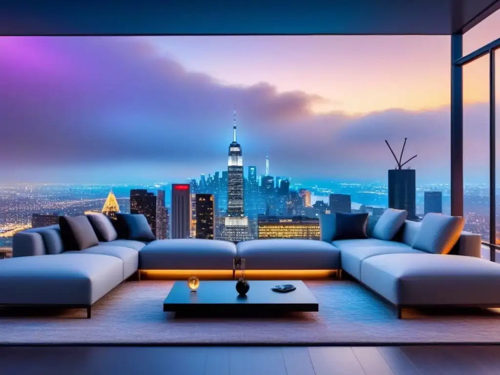 Penthouse de lujo con diseño minimalista y tecnología IoT en la ciudad Penthouse moderno con IoT y análisis predictivo para inversores inmobiliarios