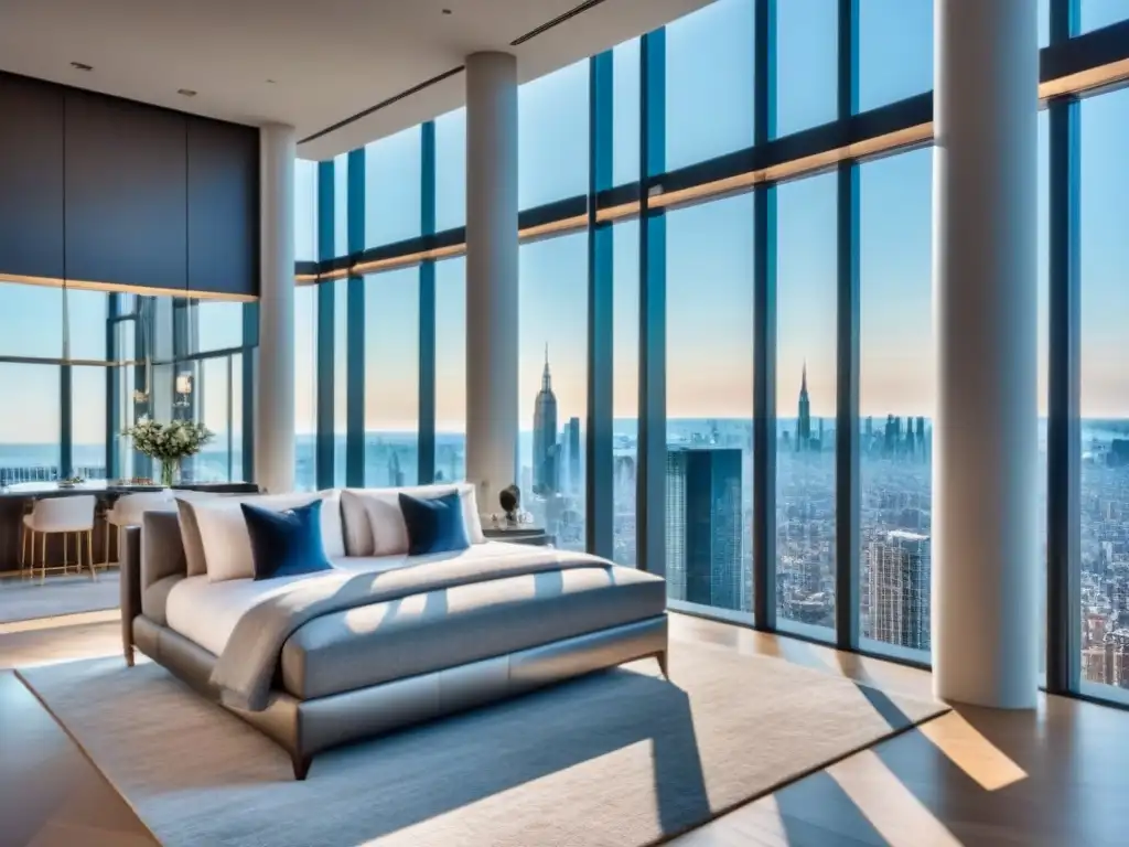 Penthouse de lujo con vistas panorámicas y diseño contemporáneo Penthouse moderno de lujo con vistas panorámicas de la ciudad y diseño exclusivo