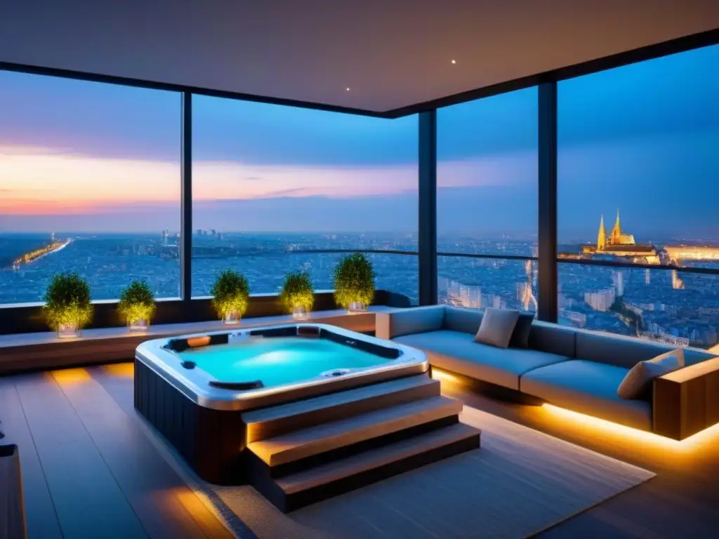 Penthouse de lujo con vistas panorámicas en Europa del Este Un penthouse moderno de lujo en Europa del Este con vistas panorámicas a la ciudad