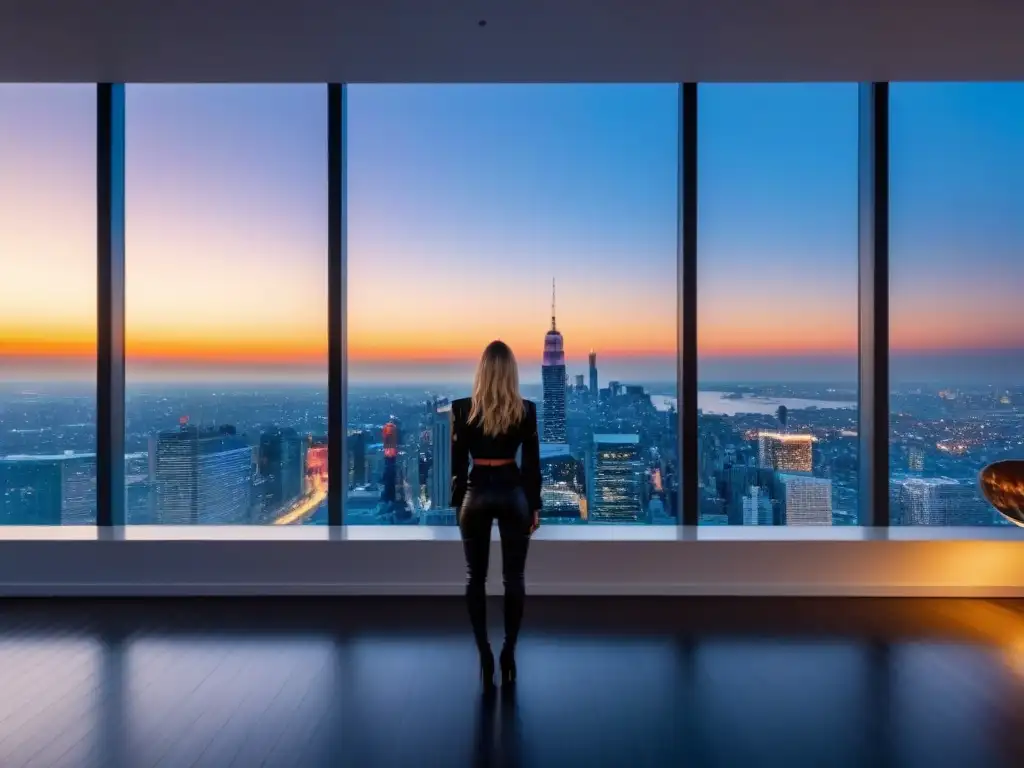 Penthouse de lujo con vista a la ciudad al atardecer Penthouse moderno y lujoso con vista a la ciudad al atardecer, beneficios fiscales hipotecas inversores extranjeros
