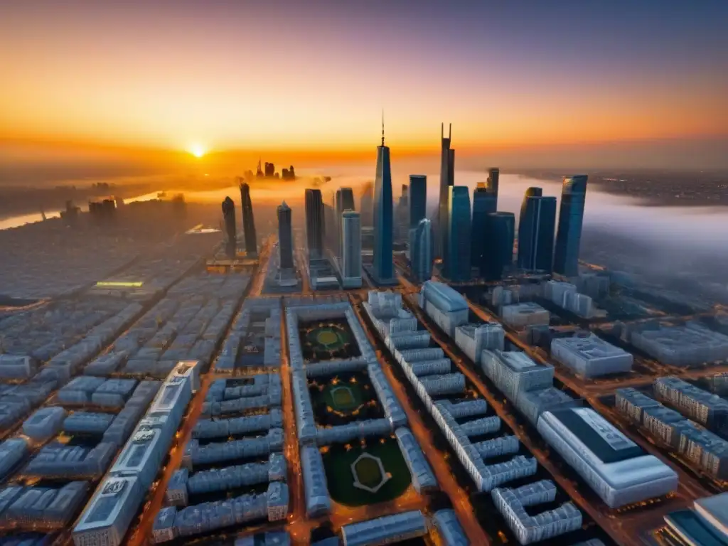Inversión internacional: ciudad vibrante con arquitectura diversa Perfil de compradores inmobiliarios internacionales: Ciudad vibrante con paisaje urbano diverso de rascacielos modernos y edificios históricos