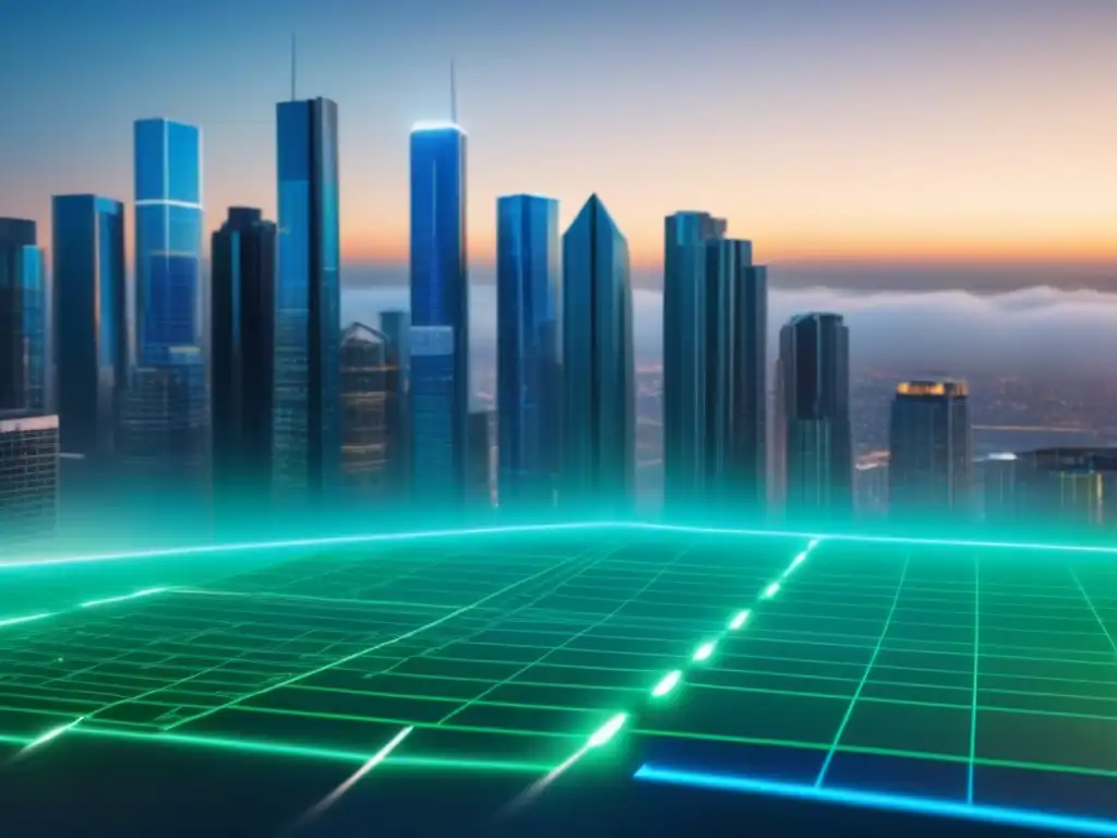 Plataforma digital futurista para inversionistas inmobiliarios Plataforma digital para inversionistas inmobiliarios: interfaz futurista con gráficos interactivos y sugerencias personalizadas