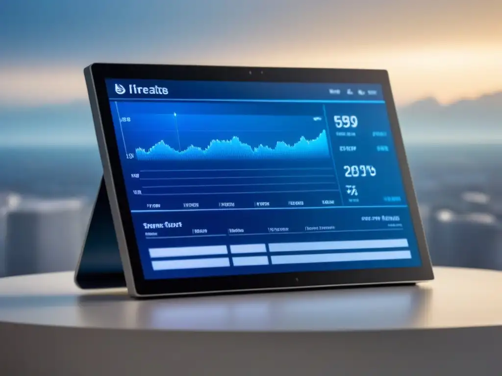 Plataforma digital futurista para inversores inmobiliarios Plataforma digital para inversionistas inmobiliarios en azules y blancos, innovadora y profesional