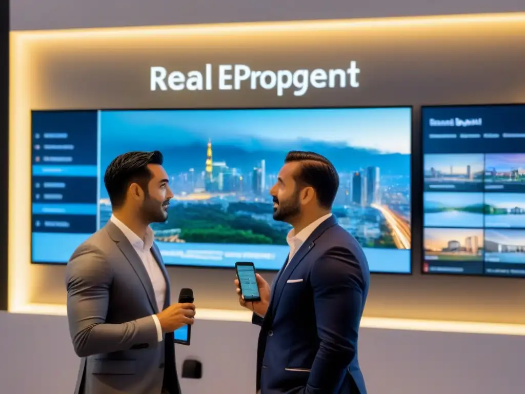 Inversores internacionales en evento inmobiliario de lujo Profesionales de bienes raíces de todo el mundo en un lujoso evento de networking