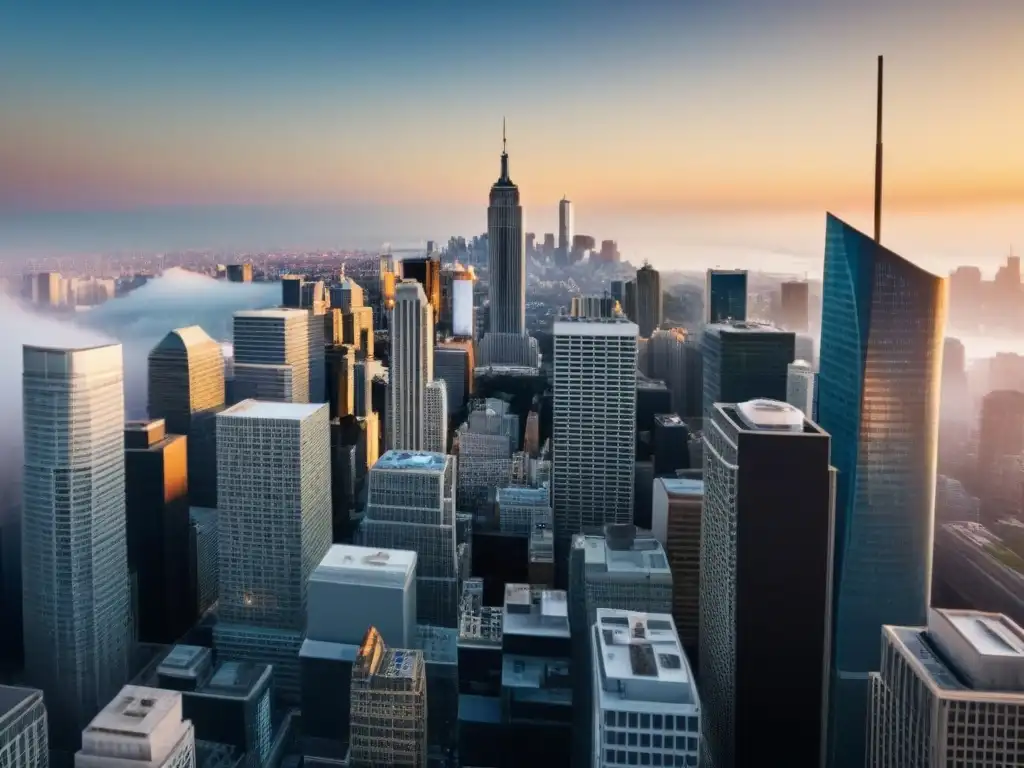 Negociación estratégica en metrópolis moderna Profesionales negociando en ciudad moderna, reflejo del mercado inmobiliario