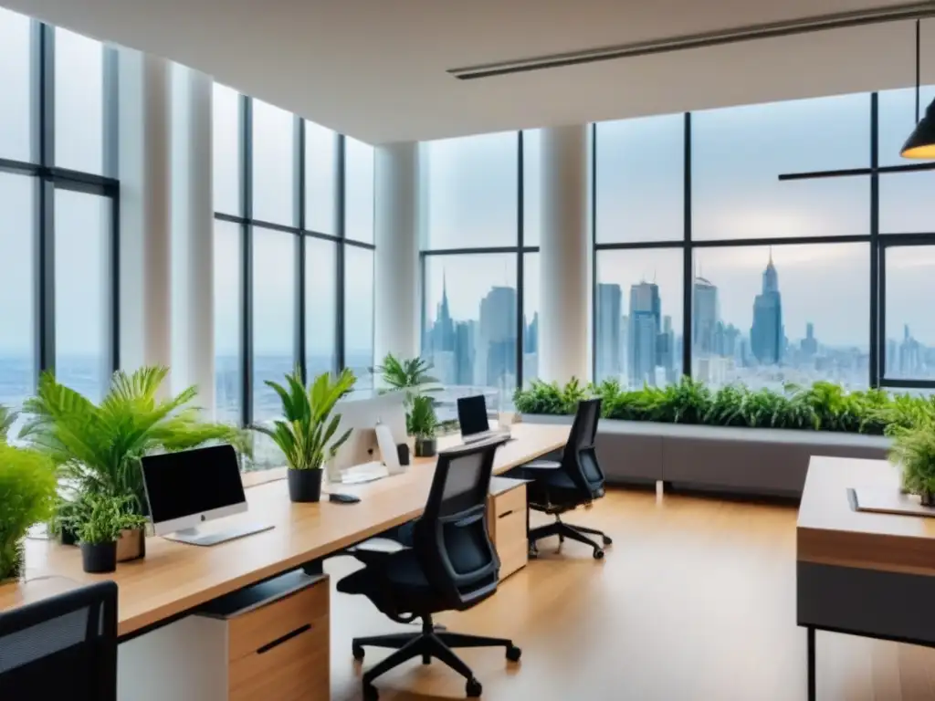 Espacio de coworking moderno y creativo con profesionales colaborando Profesionales colaborando en un coworking vibrante con estrategias de marketing