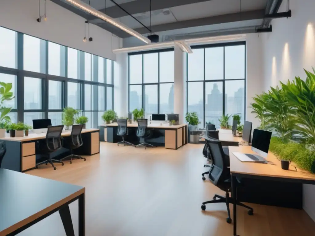 Espacio de coworking innovador y colaborativo Profesionales colaborando en un espacio de coworking moderno e innovador, ideal para invertir en espacios de coworking