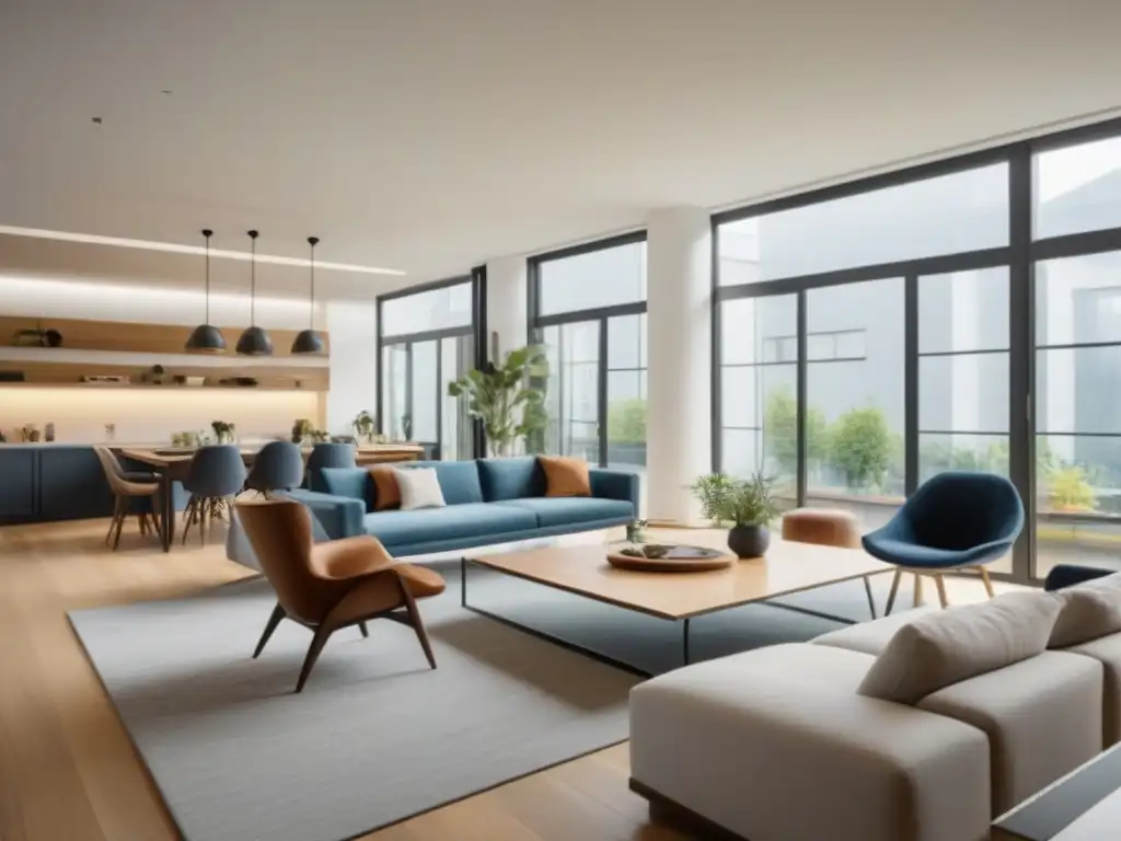 Coliving de lujo: Profesionales innovadores en reunión colaborativa Profesionales colaborando en un espacio de vida compartida moderno y productivo