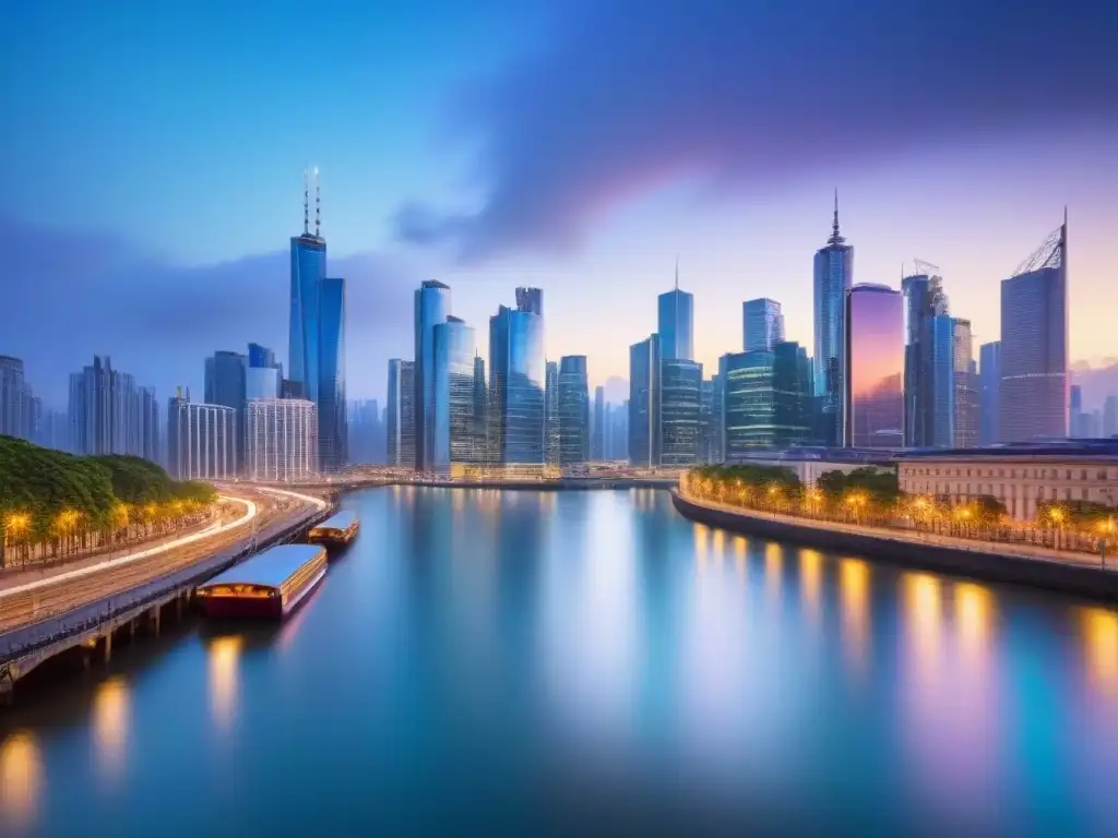 Inversores globales conectando al anochecer en ciudad vibrante Profesionales globales en una ciudad vibrante al anochecer, ideas sobre 'Políticas gobierno impulso demanda inmobiliaria'