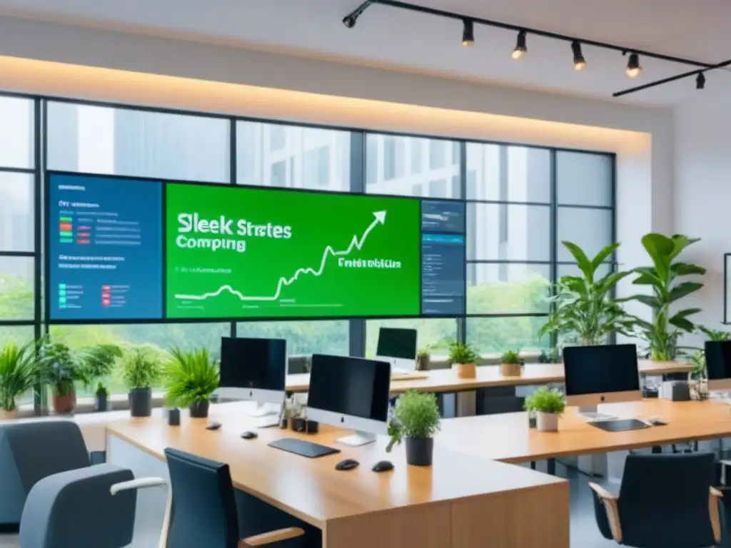 Espacio de coworking vibrante y moderno: colaboración profesional y estrategias de monetización avanzadas Profesionales colaborando en un moderno espacio coworking con estrategias de rentabilidad avanzadas