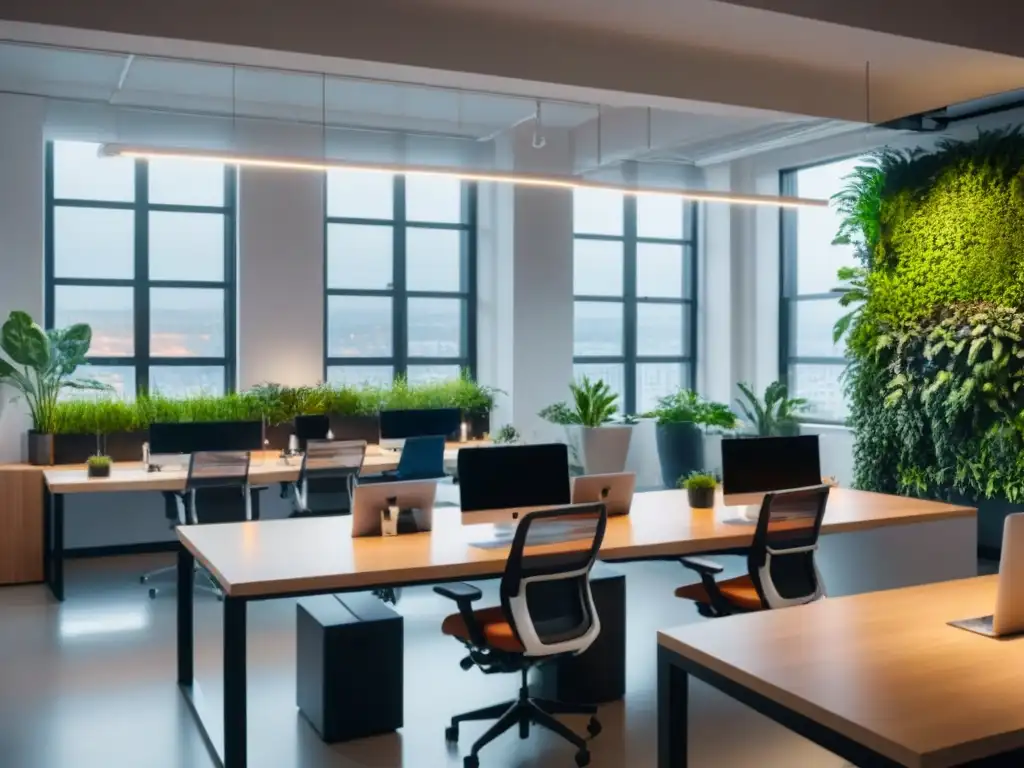 Espacio de coworking vibrante con profesionales colaborando en un ambiente moderno y acogedor Profesionales colaborando en vibrante coworking con estrategias marketing coworking ocupación, bajo cálida luz ambiente