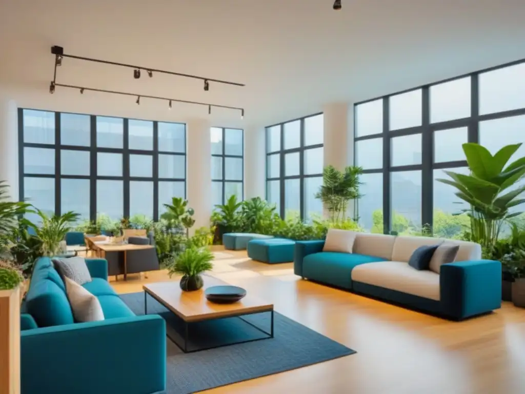 Espacio de coworking moderno y colaborativo para profesionales diversos Profesionales colaborando en un vibrante espacio de coworking