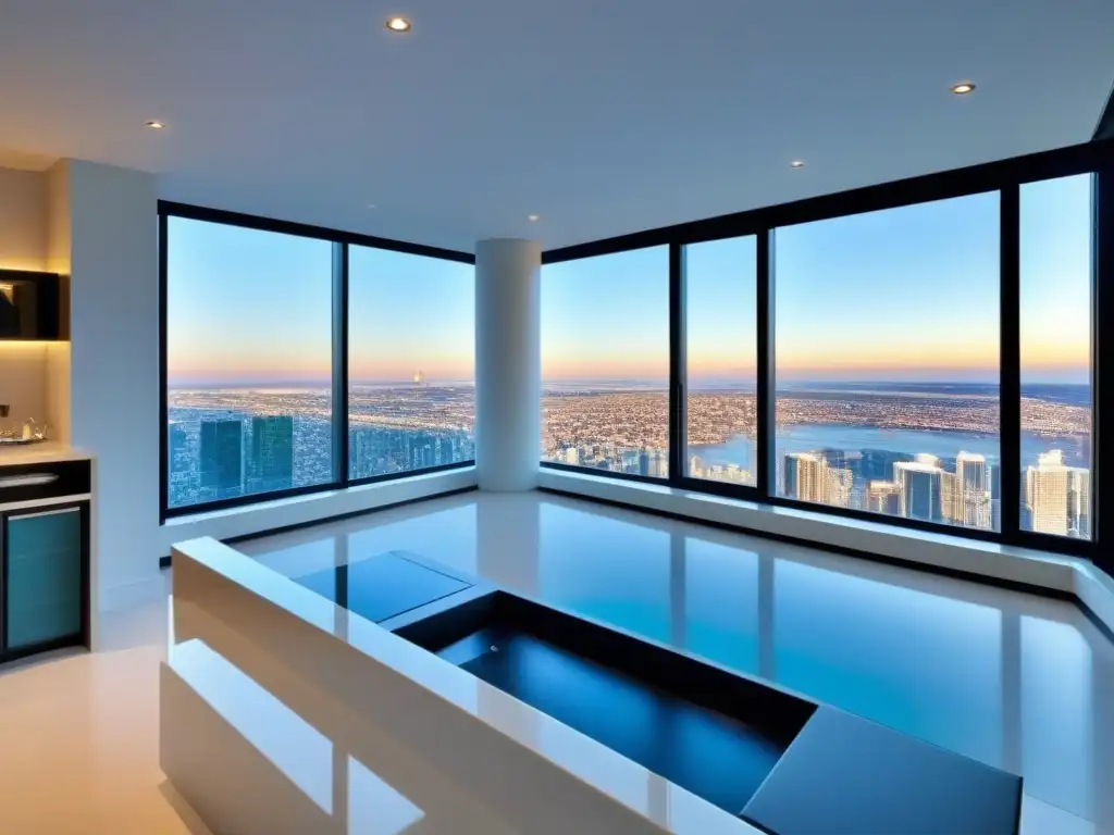 Penthouse de lujo con diseño contemporáneo y vistas panorámicas Vender propiedad de lujo en redes sociales: Penthouse moderno con diseño elegante y vista a la ciudad