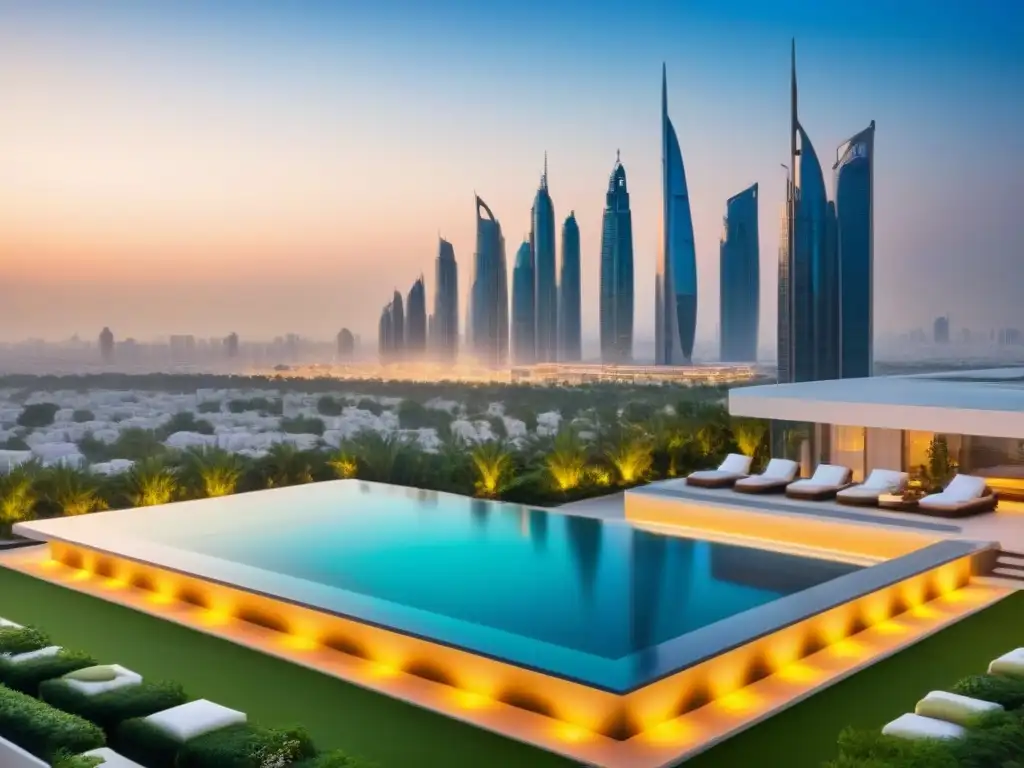 Propiedad de lujo futurista en ciudad del Medio Oriente Una propiedad de lujo segura en Medio Oriente con diseño ultramoderno y vistas impresionantes