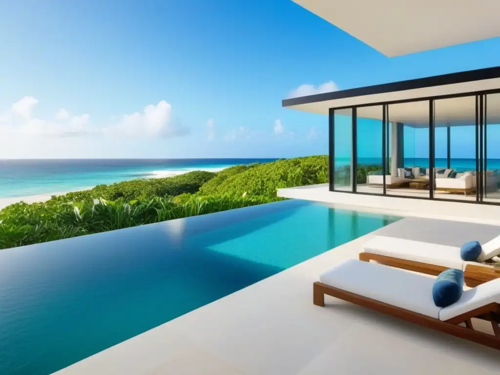 Propiedad de lujo frente al mar: Infinity pool, vistas al océano y diseño moderno Propiedad de playa de lujo con piscina infinita privada y diseño moderno, rodeada de vegetación exuberante