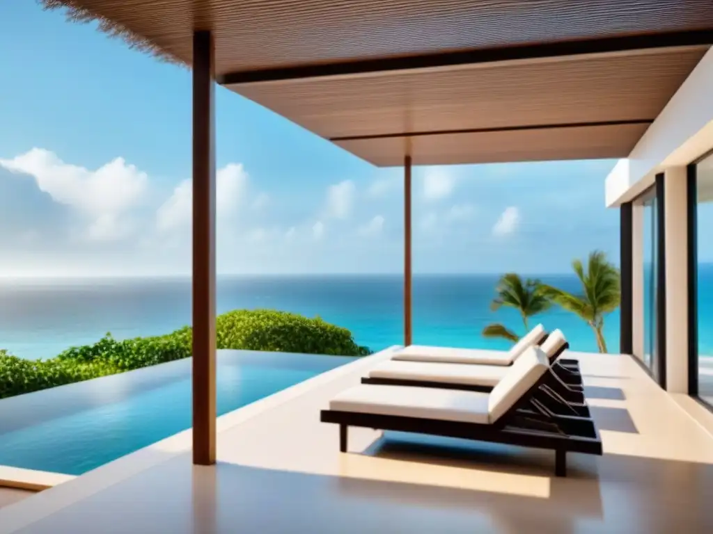 Propiedad playera de lujo: piscina infinita y exuberante entorno tropical Propiedad de tiempo compartido internacional frente al mar, lujo y exclusividad