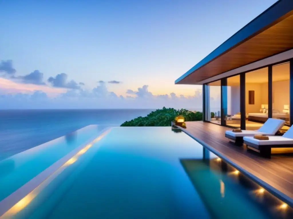 Propiedad de lujo frente a la playa con diseño moderno y vistas panorámicas Propiedad vacacional frente a la playa con diseño moderno y elegante, piscina infinita privada y exuberante vegetación tropical