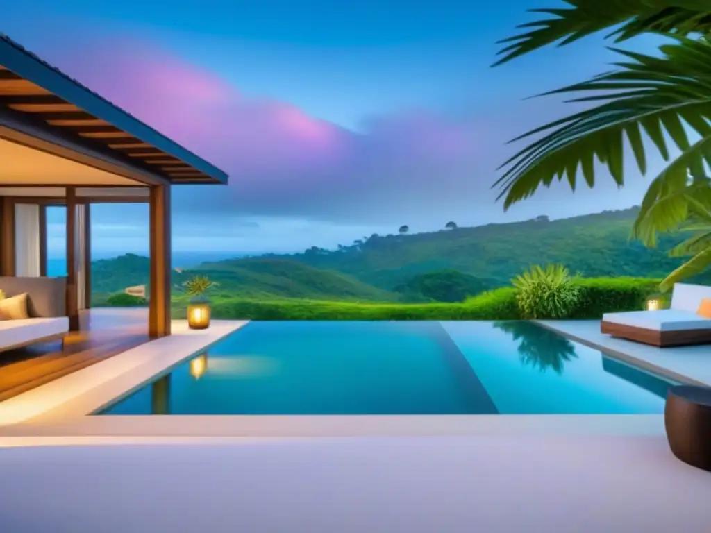 Propiedad vacacional de lujo: diseño moderno y sofisticado Propiedad vacacional de lujo con diseño moderno, piscina y jardín exuberante