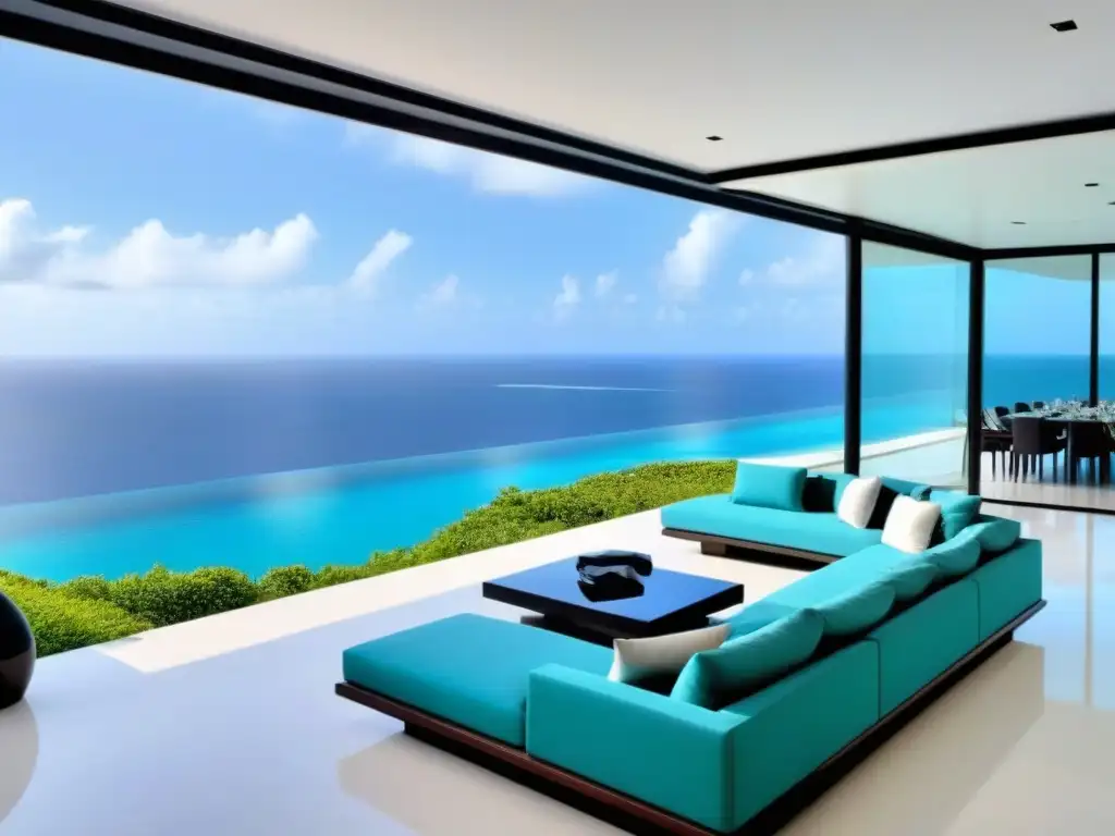Exclusiva propiedad vacacional frente al mar turquesa Propiedad vacacional de lujo con diseño moderno y vistas panorámicas al mar, ideal para estrategias para reservas propiedad vacacional