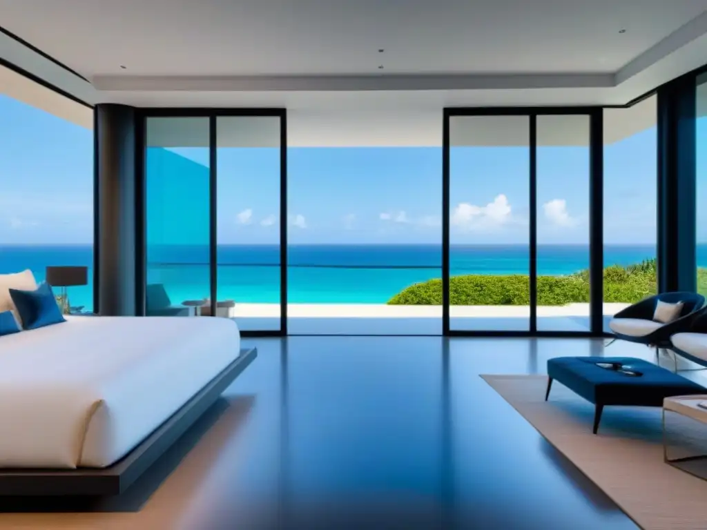 Propiedad vacacional de lujo en la playa: diseño moderno y relajante Una propiedad vacacional de lujo en la playa con piscina infinita privada y diseño moderno
