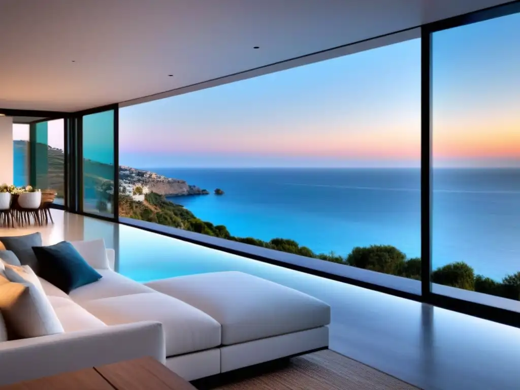 Villa de lujo con vistas al mar en acantilado mediterráneo Propiedad vacacional de lujo con vistas al mar Mediterráneo, diseño moderno y rentable para invertir